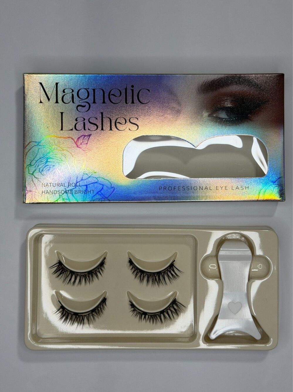 2 Pair Magnetic Lash Set No Glue False Eyelashes With Applicator Tool